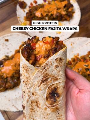 TASTIEST Cheesy Chicken Fajita Wraps🧀🍗🌯
