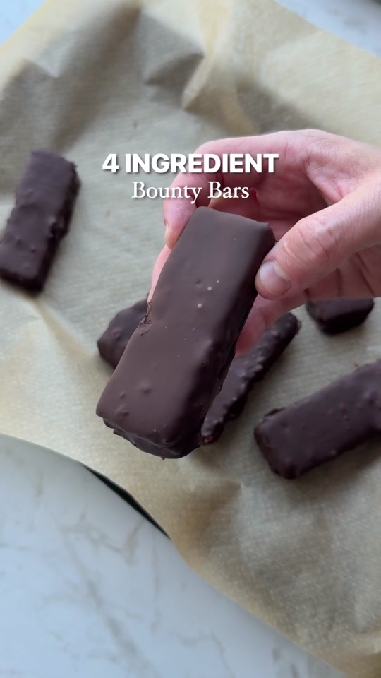4 Ingredient Bounty Bars 🥥🍫